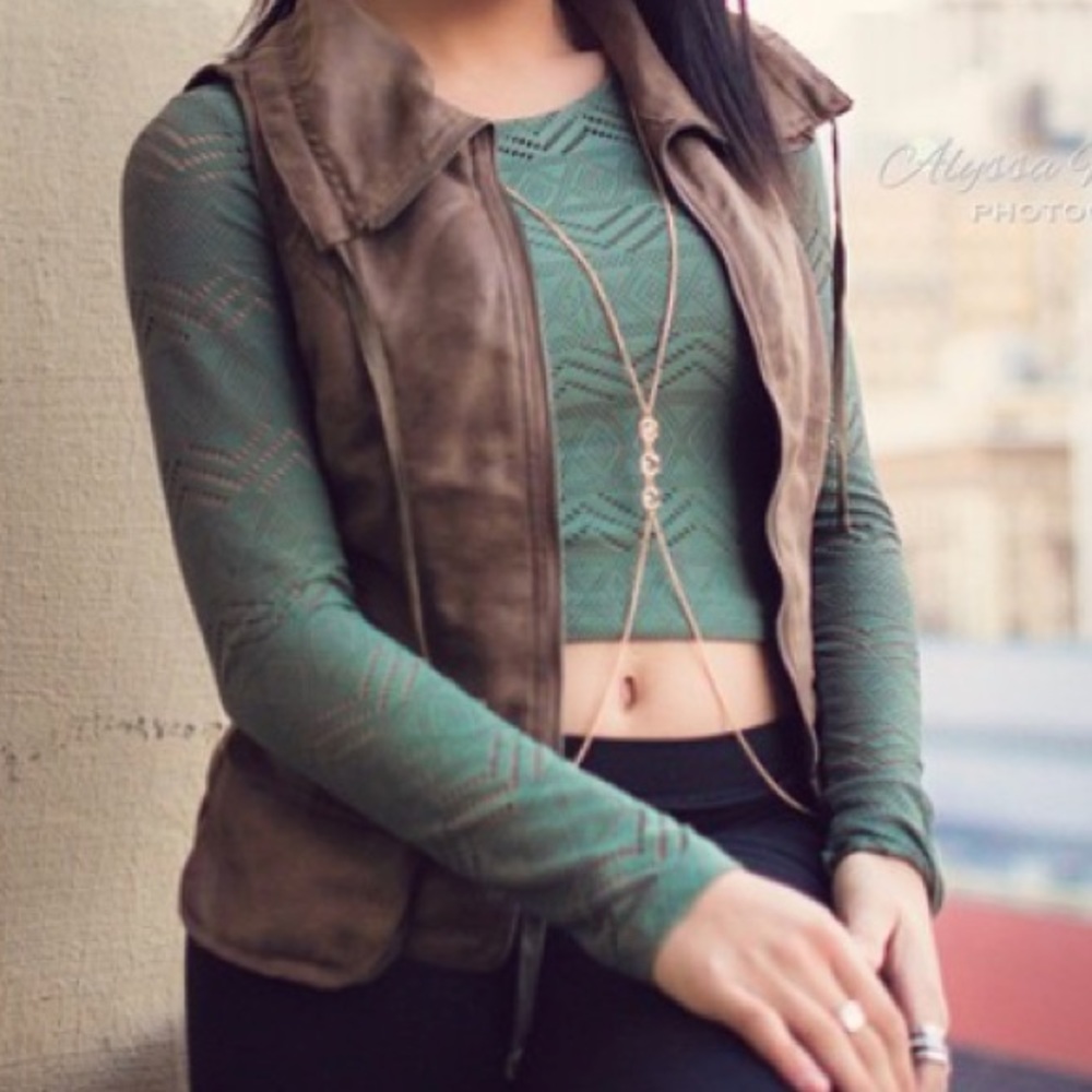 Green long sleeve top